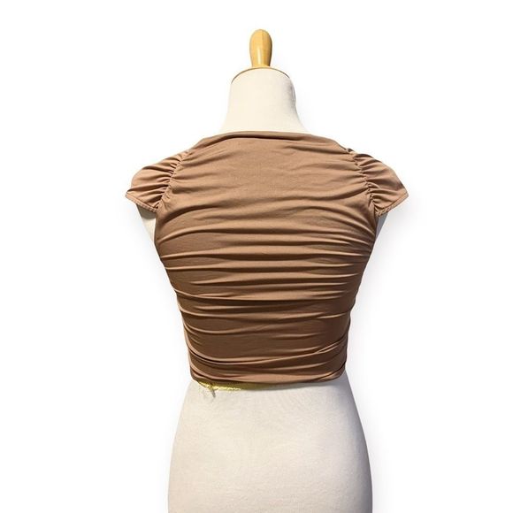 Salty | Pink ruffly Cropped T-shirt - Picture 2 of 6